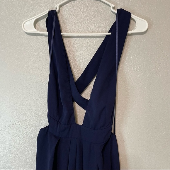 Jill Jill Stuart Navy Blue Plunge V- Neck Backless Maxi Gown​​​​ - Picture 4 of 10